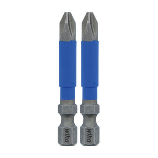 Wiha Tools 70202 Terminator Blue Impact Bit Phillips #2 - 2 Inch - 2 Pack