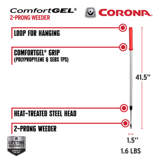 Corona GT 3254 · EXTENDED REACH 2-Prong Weeder with ComfortGEL® Grip