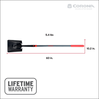 Corona SS16020 Boron Steel 14-Gauge Square Point Shovel, Fiberglass Handle