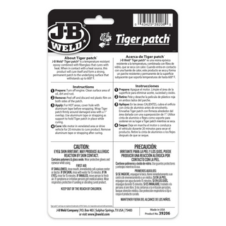 J-B Weld 39206 Tiger Patch