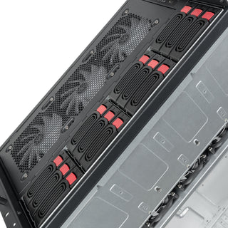 SilverStone RM61-312 6U 12-Bay Rackmount Chassis equipped with dual PSU compatibility, triple 360mm radiator support