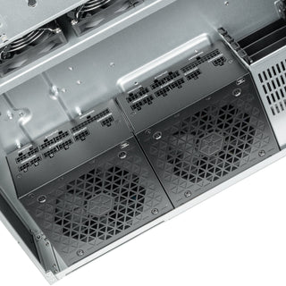 SilverStone RM61-312 6U 12-Bay Rackmount Chassis equipped with dual PSU compatibility, triple 360mm radiator support