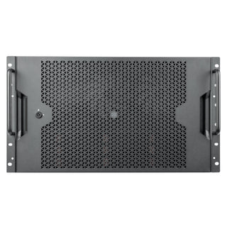 SilverStone RM61-312 6U 12-Bay Rackmount Chassis equipped with dual PSU compatibility, triple 360mm radiator support