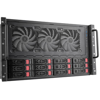 SilverStone RM61-312 6U 12-Bay Rackmount Chassis equipped with dual PSU compatibility, triple 360mm radiator support