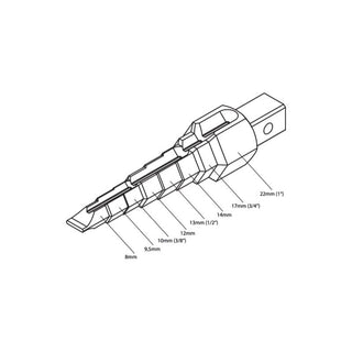 Gedore 4630940 Combi-Stepped Key No. 380150 with Ratchet 1/2 Inch Drive No. 380200