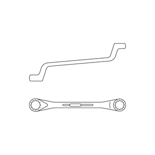 Gedore 6015860 Double ended ring spanner offset 9x11 mm