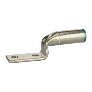 NSI SL600N Copper Long Stacking Lug – Green 2-Hole 600 MCM 1/2 Inch