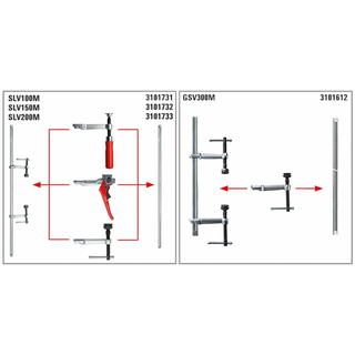 Bessey SLV100M Variable clamp set, 39 x 4.75 IN