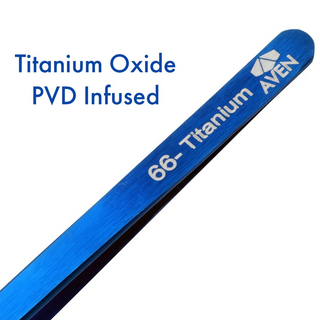 Aven Tools 18077TTB Titanium Blue Tweezers, Pattern #66