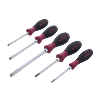 Wiha Tools 53390 MicroFinish Extra Heavy Duty Slotted/Phillips Screwdriver Set 5 Piece