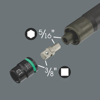 Wera 2090/16 IMPAKTOR IMPACT SCREWDRIVER SET 1, METRIC, 3/8", 16 PIECES