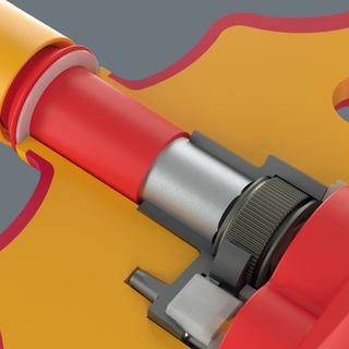 Wera 410 i VDE B RA VDE-insulated T-handle adapter screwdriver with ratchet functionality for 3/8" sockets