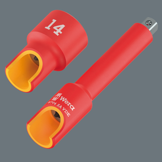 Wera 8790 A VDE Zyklop Socket, Insulated, with 1/4" Drive, 6.0 x 41 mm