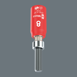 Wera 8740 A VDE HF Zyklop Bit Socket, Insulated, 1/4" Drive, with Holding Function for Hexagonal Socket Screws, 6 x 45 mm