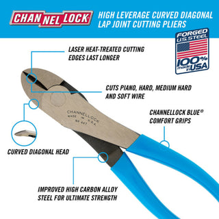 Channellock 447 BULK 7.75 Inch High Leverage Curved Diagonal Cutting Pliers