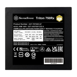 SilverStone TR750R-GF Triton 750Rx Cybernetics Gold Fixed Cable ATX Power Supply