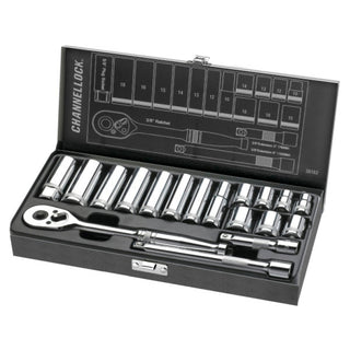 Channellock 38182 18pc 3/8" Metric Drive Socket Set