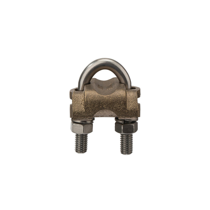 NSI UC-105 Bronze U-Bolt Clamp, 3/8″ IPS Pipe or 5/8″-3/4″ Rod, 250-2/0 AWG