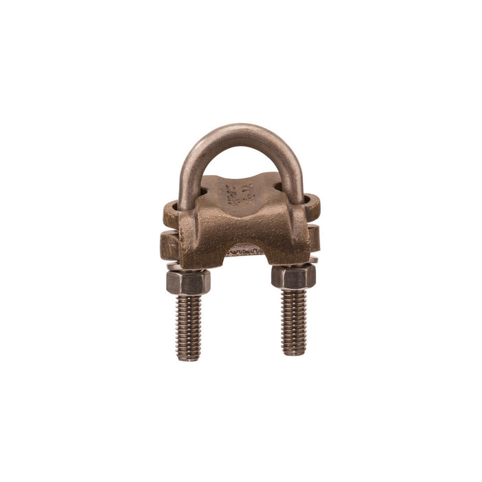 NSI UC-109 Bronze U-Bolt Clamp, 1/2″-3/4″ Pipe, 7/8″-1″ Rod, 250-2/0 AWG