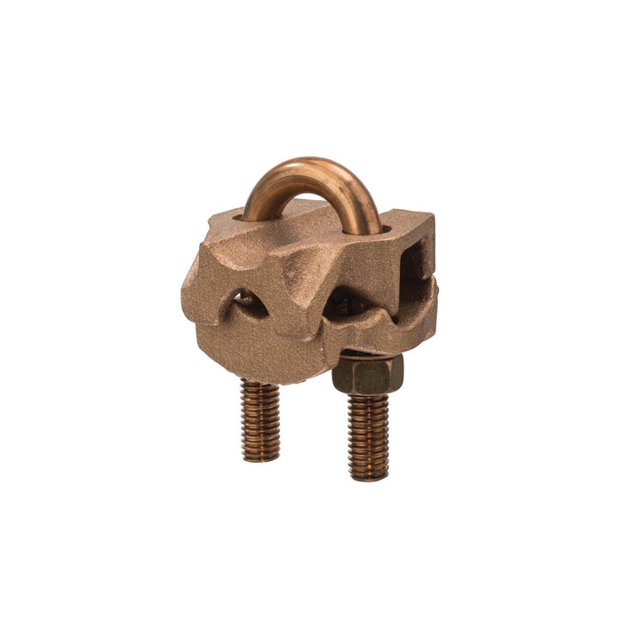 NSI UC-110 Bronze U-Bolt Clamp, 1/2″-3/4″ Pipe, 7/8″-1″ Rod, 300-500 AWG