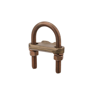 NSI UC-115 Heavy Duty Bronze U-Bolt Clamp, 1″ Pipe, 250-2/0 AWG, for Burial