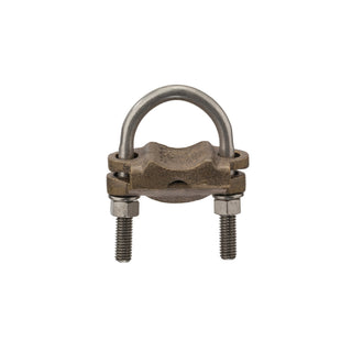 NSI UC-120 Heavy Duty Bronze U-Bolt Clamp, 1-1/4″ Pipe, 2/0-4 AWG, Burial