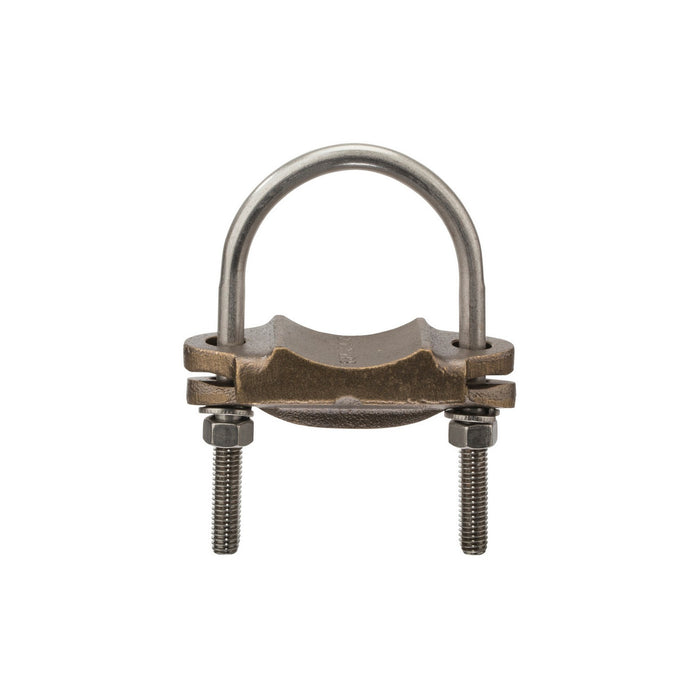 NSI UC-137 Heavy Duty Bronze U-Bolt Clamp, 2-1/2″ Pipe, 2/0 to 4 AWG, Burial