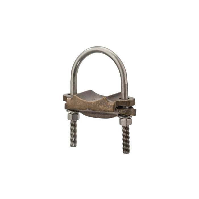 NSI UC-137 Heavy Duty Bronze U-Bolt Clamp, 2-1/2″ Pipe, 2/0 to 4 AWG, Burial