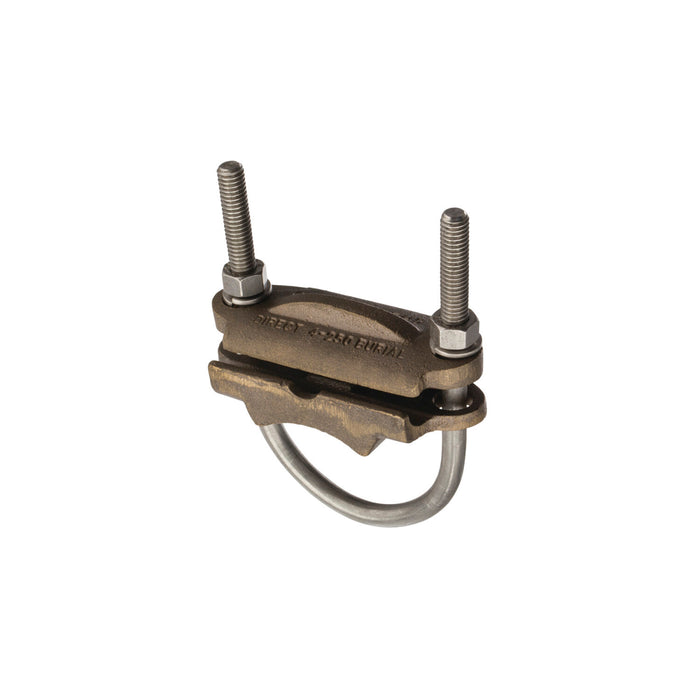 NSI UC-138 Heavy Duty Bronze U-Bolt Clamp, 2-1/2″ Pipe, 250-2/0 AWG, Burial