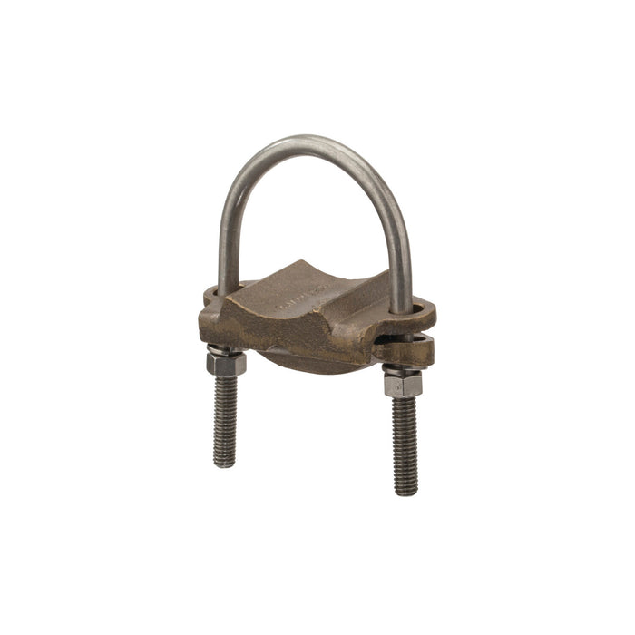 NSI UC-138 Heavy Duty Bronze U-Bolt Clamp, 2-1/2″ Pipe, 250-2/0 AWG, Burial