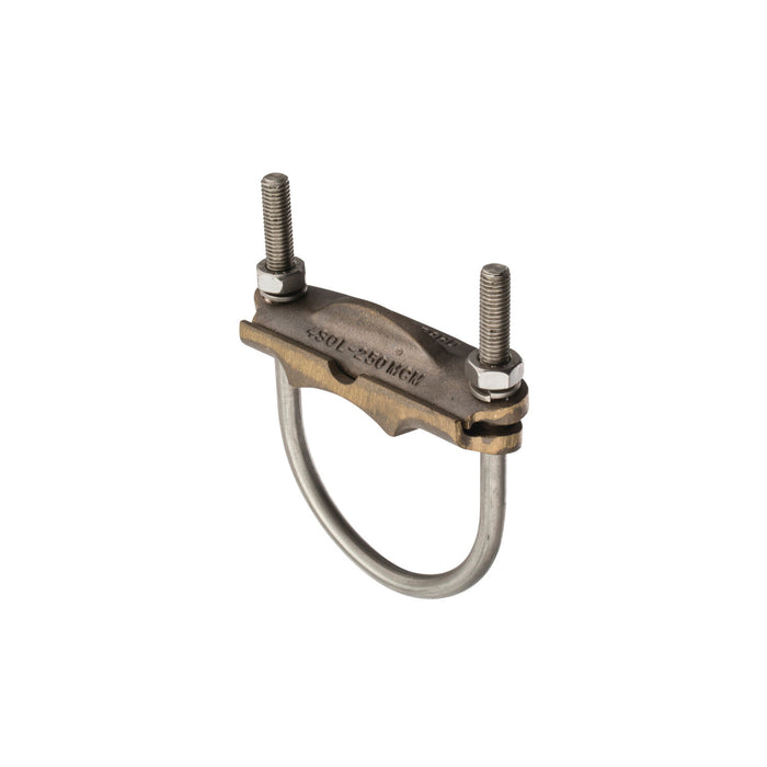 NSI UC-143 Heavy Duty Bronze U-Bolt Clamp, 3″ Pipe, 250-2/0 AWG, for Burial