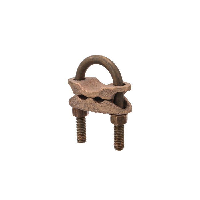 NSI UC-215 Bronze U-Bolt Clamp for Two Wires, 1″ Pipe, 250-2/0 AWG, Burial