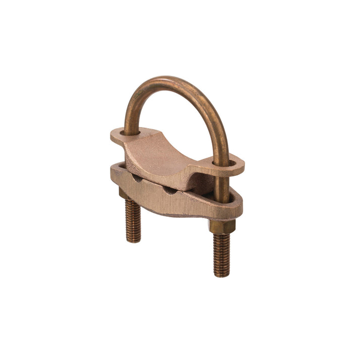 NSI UC-232 Bronze U-Bolt Clamp for Two Wires, 2″ Pipe, 2/0-4 AWG, Burial