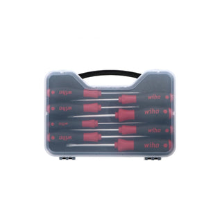 Wiha Tools 30289 SoftFinish Slotted / Phillips / Square Cushion Grip Screwdriver Set, 8 Pc.