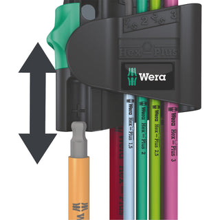 Wera 950/7 Hex-Plus Multicolour Magnet 1 L-key set, metric, BlackLaser, 7 pieces