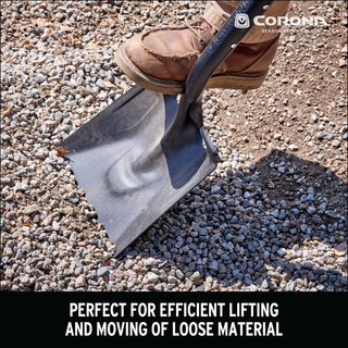 Corona SS16020 Boron Steel 14-Gauge Square Point Shovel, Fiberglass Handle