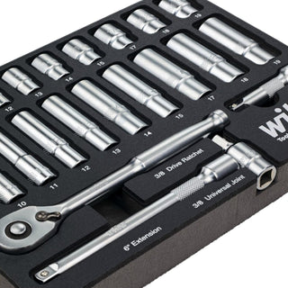 Wiha Tools 33396 25 Piece 1/4” Drive Professional Standard and Deep Socket Tray Set