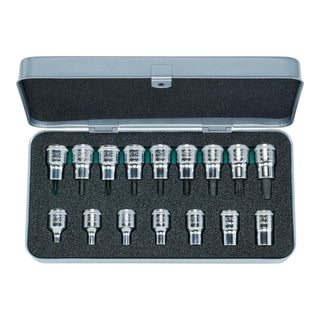 Heyco 00040500083 Combined Sockets & Screwdriver Sockets Set, 3/8", 16 Pc.