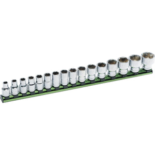 Heyco 00050780083 Sockets on Aluminium Socket Rail, 16 Pcs