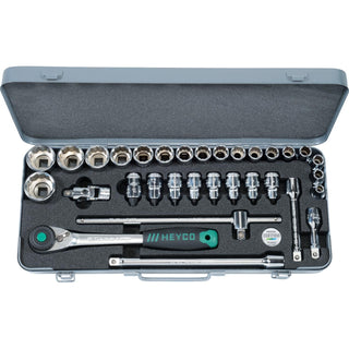 Heyco 00079301083 Metric Socket Set, 1/2 Inch, 32 pcs
