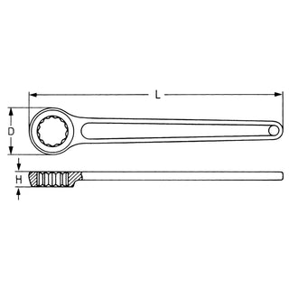 Heyco 00808003020 Single Ended Box Wrench, Metric - 30mm