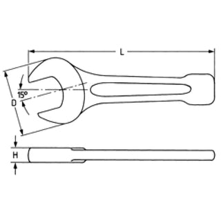 Heyco 00810009520 Slogging Open Jaw Wrenches Drive 1/2 Inch 95 mm