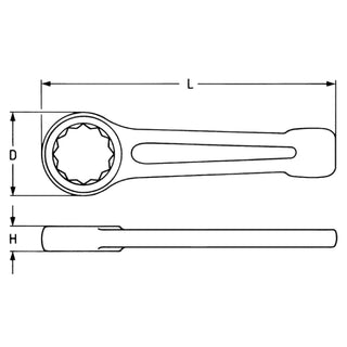 Heyco 00820002420 Slogging Ring Wrenches Drive 3/4 Inch 24 mm