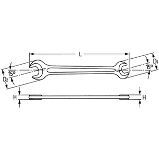Heyco 00895556036 Double Ended Open Jaw Wrenches, Length-500mm