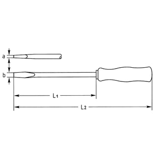 Heyco 01436017585 Slotted Screwdriver with Acetate Handle, 5.0 x 175mm with Wrapped Blade