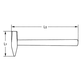 Heyco 01520020021 Hammer, Engineers With Curved Ash Handle 280 mm