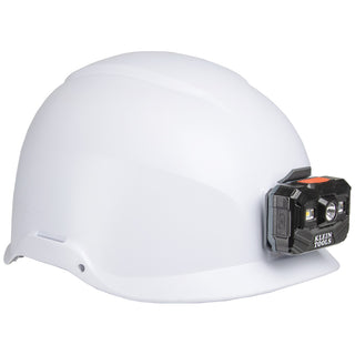 Klein Tools 60146 Safety Helmet, Non-Vented-Class E, with Rechargeable Headlamp, White