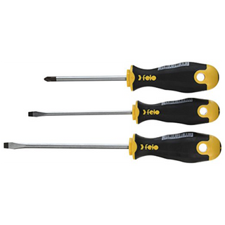 Felo 0715753701 Slotted & Phillips Ergonomic Screwdriver Set, 3 Piece