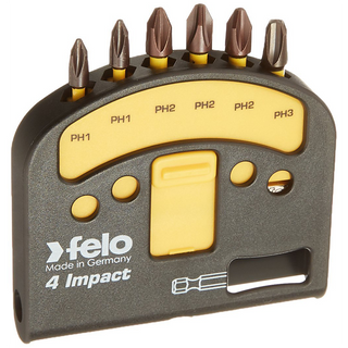 Felo 0715763059 Phillips Impact Bit Set includes Bitholder, 7 Piece