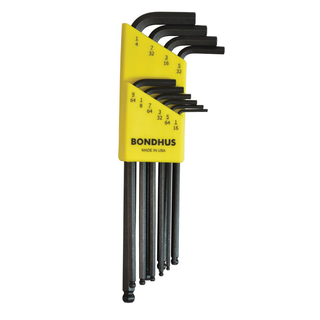 Bondhus 10938 Ball End L-Wrenches Set, 1/16 - 1/4", 10 Pc.